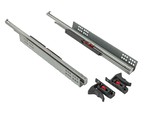 Комплект направляющих скрытого монтажа с фиксаторами Firmax L=400мм, полного выдвижения с доводчиком, для ЛДСП 16мм