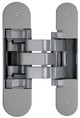 Петля скрытая OTLAV для компланарных дверей, универсальная, 3D, 130x32/25 мм, 60 кг, цамак и алюминий, с 4 накладками и 4 винтами для крепления накладок, никель матовый