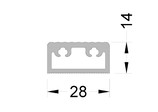 Порог 28/14  мм. неокр. 6м. S44