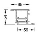 Профиль дверной створки Z ALUMARK 59/65 мм 6.5м кор. RAL8017