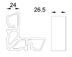 Соединитель угловой внутренний 24x26.5mm ALUMARK