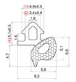 Уплотнитель CoEX для профиля REHAU 952 (рама, створка), EPDM, чёрный