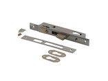 Замок с выпадающим ригелем с защелкой ELEMENTIS серебро 725B/F24/25/85/8 с ответной планкой и накладкой без ПЦ