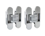 Петля скрытая ELEMENTIS, универсальна, 3D, 120x30 мм, 50 кг, цамак, серебро матовое, в комплекте 2 петли,8 пласт. колпачков,8 винтов,2 рег.ключа,1 инструкция