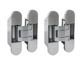 (1 кор.=2 петли) Петля скрытая ELEMENTIS, универсальная, 3D, 120x30 мм, 80 кг, цамак, серебро матовое,