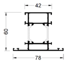 Импост оконно-дверной ALUMARK 78/42 мм 6м RAL9016