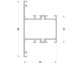 Импост оконно-дверной ALUMARK 86/42мм 6м неокрашенный