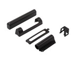 Комплект накладок для нижней и верхней петли на коробке ПВХ, черный