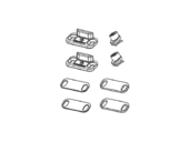 Комплект запорных элементов фасадного окна (2 цапфы, 2 ответные планки, 4 подкладки)
