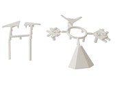 Комплект соединителей треугольного пристеночного бортика ALPHALUX (6 частей), пластик, белый