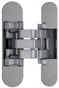 Петля скрытая OTLAV для компланарных дверей, универсальная, 3D, 130x32/25 мм, 60 кг, цамак и алюминий, с 4 накладками и 4 винтами для крепления накладок, никель матовый
