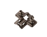 Планка монтажная для петель Alphalux  Titan, Clip-on, H=0, крестовая, с предустановленными евровинтами, титан