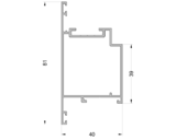 Профиль Т- дверной створки 39/81мм ALUMARK 6.5 м RAL9016