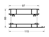 Профиль цоколя ALUMARK 115/97 мм 6м RAL9016
