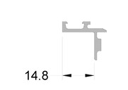 Профиль доп. для вставки двери в фасад ALUMARK 16 мм 6м Белый RAL9016