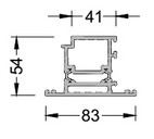 Профиль дверной створки T ALUMARK 83/41 мм 6.5м кор. RAL8017