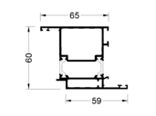 Профиль дверной створки Z ALUMARK 59/65 мм 6.5м RAL8017