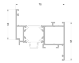 Профиль оконной створки ALUMARK 43/55 мм 6м 9016