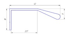 Профиль ручка для фасадов, серия BRIN, L=1400 мм, алюминий, титан.