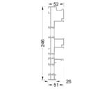 Рама двухполозная 246мм.., 6.5 м неокрас