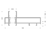 Рама вертикальная ALUMARK 44,5/ 108 мм 6м RAL 9016