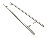 Ручка для алюминиевых дверей со смещением, комплект с креплением, L=1600, межосевое расстояние=1200, D=32, матовая