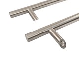 Ручка для алюминиевых дверей со смещением, комплект с креплением, L=1200, межосевое расстояние=1000, D=32, 114.SS.1000.45, матовая