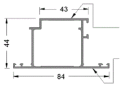 Створка-T дверная ALUMARK 84/43 мм 6.5м неокрашенный