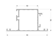 Створка дверная ALUMARK-Т 94/50 мм 6.5м RAL9016