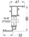 Створка оконная ALUMARK 32/47 мм 6м Белый RAL9016