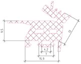 Уплотнитель стойки внутренний ALUMARK 12мм 50м  EPDM черный
