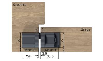 (1 кор.=2 петли) Петля скрытая ELEMENTIS, серия ITALY, универсальная, 3D, 120x27 мм, 60 кг, цамак, цвет черный Изображение 19