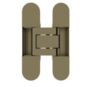 (1 кор.=2 петли) Петля скрытая ELEMENTIS, серия ITALY, универсальная, 3D, 130x28/30 мм, 60 кг, цамак, цвет античная бронза Изображение