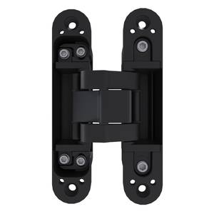 (1 кор.=2 петли) Петля скрытая ELEMENTIS,  серия ITALY,, универсальная, 3D, 135x27 мм, 60 кг, цамак, цвет черный матовый Изображение 2