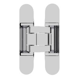 (1 кор.=2 петли) Петля скрытая ELEMENTIS, серия ITALY,, универсальная, 3D, 135x27 мм, 60 кг, цамак, цвет хром полированный Изображение