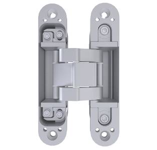 (1 кор.=2 петли) Петля скрытая ELEMENTIS, серия ITALY,, универсальная, 3D, 135x27 мм, 60 кг, цамак, цвет серебро матовое Изображение 2