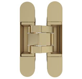 (1 кор.=2 петли) Петля скрытая ELEMENTIS, серия ITALY,, универсальная, 3D, 135x27 мм, 60 кг, цамак, цвет золото матовое Изображение