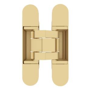 (1 кор.=2 петли) Петля скрытая ELEMENTIS, серия ITALY,, универсальная, 3D, 135x27 мм, 60 кг, цамак, цвет золото матовое Изображение