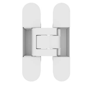 (1 кор.=2 петли) Петля скрытая ELEMENTIS, серия ITALY,, универсальная, 3D, 130x28/30 мм, 60 кг, цамак, цвет белый матовый Изображение