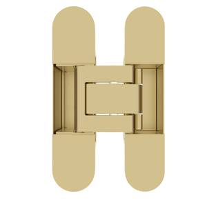 (1 кор.=2 петли) Петля скрытая ELEMENTIS, серия ITALY, универсальная, 3D, 130x28/30 мм, 60 кг, цамак, цвет золото матовое Изображение