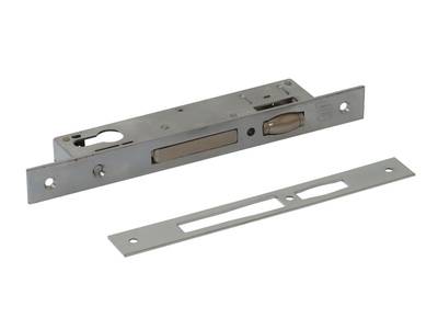 Замок с выпадаюшим ригелем с роликом ELEMENTIS серебро 725BR/F24/25/85 с ответной планкой и накладкой без ПЦ Изображение 4