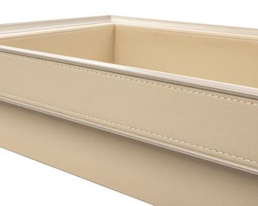 ALPHALUX Aiden Выдвижная корзина в базу 600 мм, 564х420х140 (ШхГхВ), кожа, шампань Изображение 5