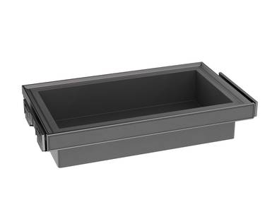 ALPHALUX Aiden Выдвижная корзина в базу 600 мм, 564х430х140 (ШхГхВ), экокожа, темно-серый Изображение