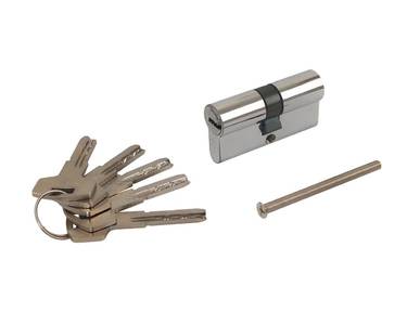 Цилиндр профильный ELEMENTIS 30(ключ)/30(ключ) ЦАМ, 5 перфорированных ключей, никелированный Изображение 2