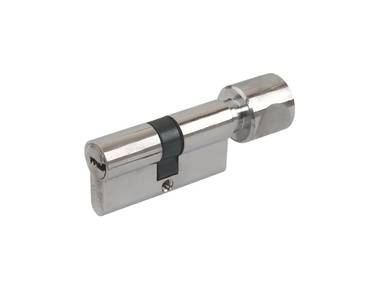 Цилиндр профильный ELEMENTIS 30(ключ)/30(ручка 24.5мм) ЦАМ, 5 перфорированных ключей, никелированный Изображение 3