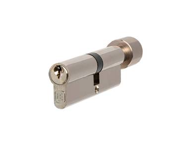 Цилиндр профильный ELEMENTIS с ручкой 45(ручка D24,5мм)/50(ключ), никелированный (3 ключа) Изображение 4