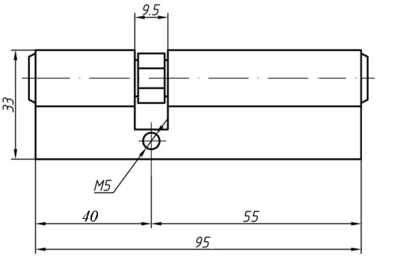 Цилиндр профильный MAXBAR 847/K 40-55, никелированный Изображение 2