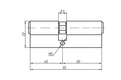 Цилиндр профильный MAXBAR 847/K 45-50, никелированный Изображение 2