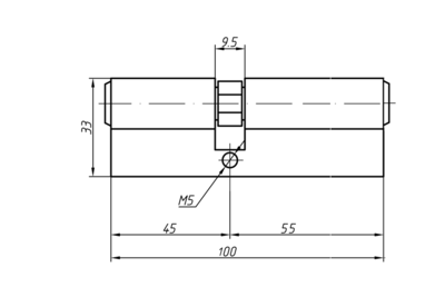 Цилиндр профильный MAXBAR 847/K 45-55, никелированный Изображение 2