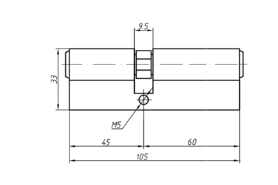 Цилиндр профильный MAXBAR 847/K 45-60, никелированный Изображение 2